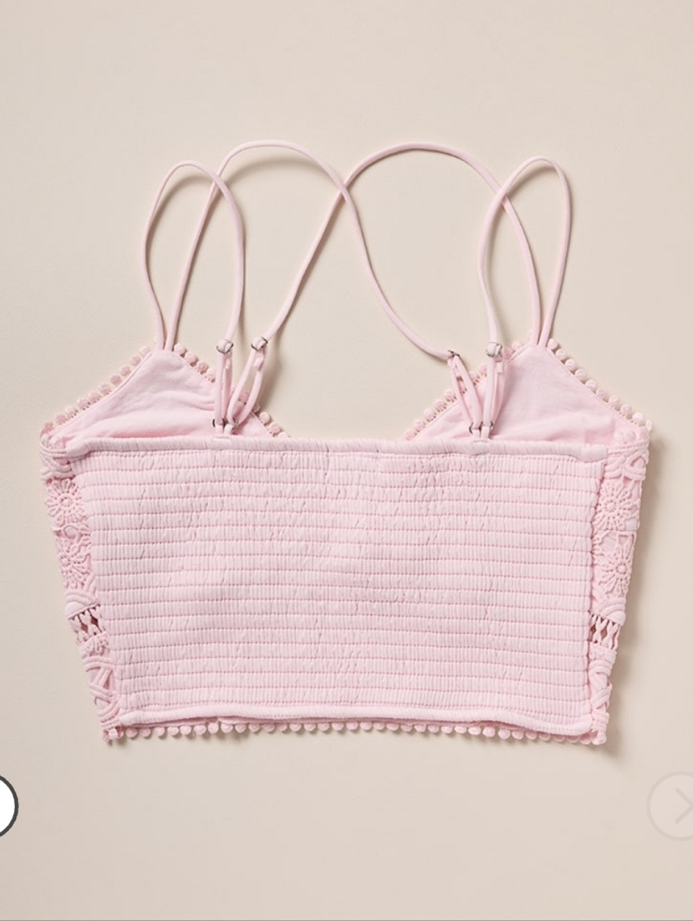 Francescas Myra Lace Bralette Cami Top Large Pink Boho Summer Stretch Sexy NWOT - Picture 2 of 4